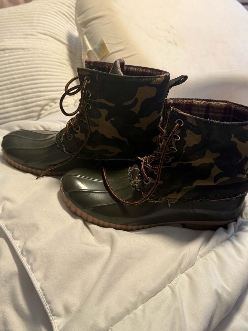 YOKI Women's Rain Boots Green Camo Rain Rubber Duck Boots Size 6